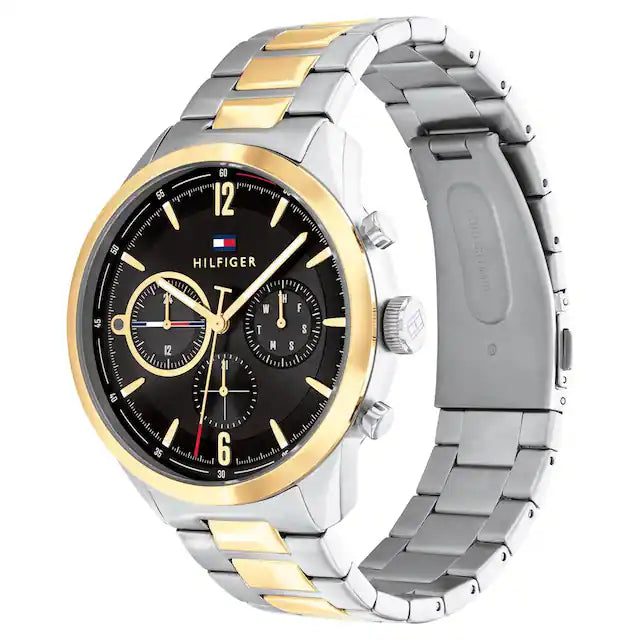 Tommy Hilfiger Black Dial Stainless Steel Strap Watch for Men