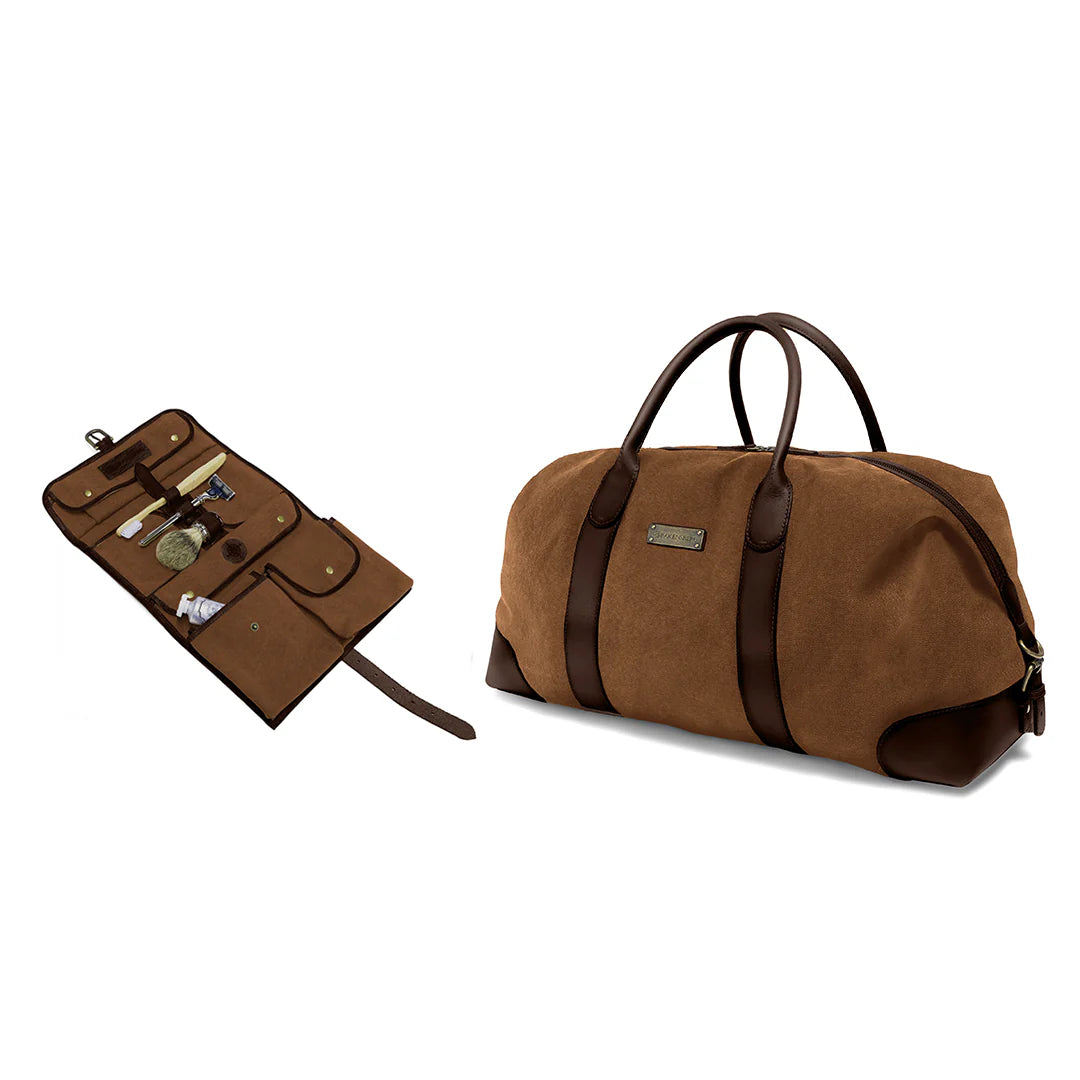 DRAKENSBERG Set/2 weekender »David« & Toiletry Bag »Sid« Umbra-Brown