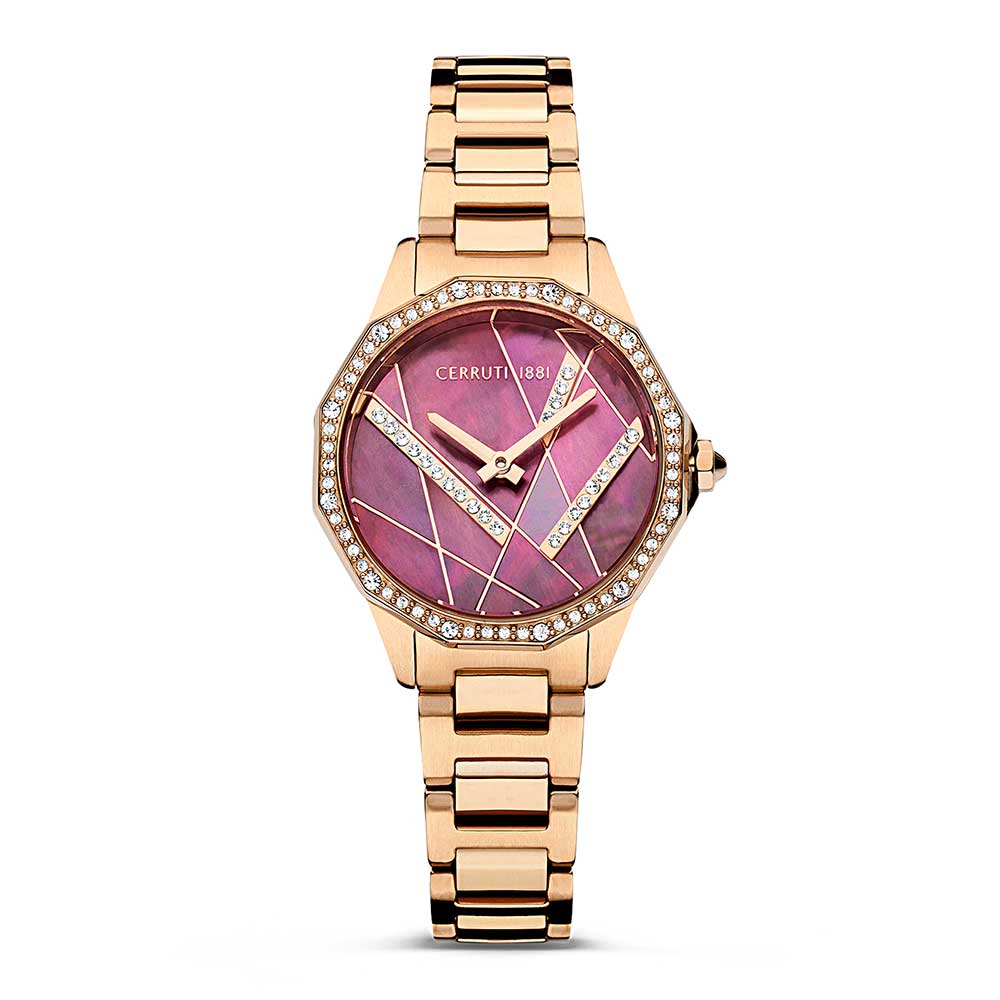 Cerruti Women Jesina Round Purple Watches