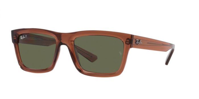 RAY-BAN SUNGLASSES | TRANSPARENT BROWN SUNGLASSES ( 0RB4396 | RECTANGLE | BROWN FRAME | GREEN LENS )