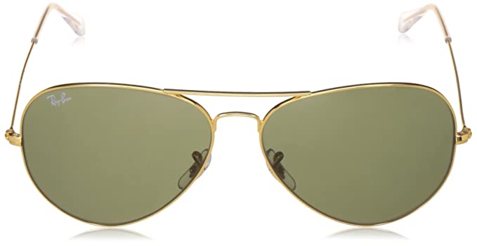 RAY-BAN None Aviator Unisex Sunglasses (RB3026 W2027 62 14|62 millimeters|Natural Green)